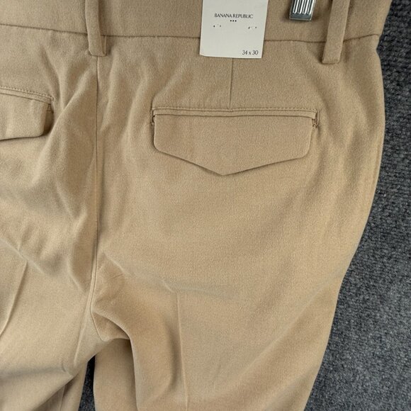NWT Banana Republic Brushed Pleated Pant Men 34x30 Tapered Leg Relaxed Fit - Picture 14 of 16